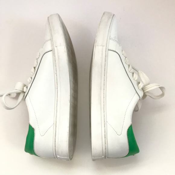 KATE SPADE Alanna Leather Sneakers White Green Women’s Size 10 - Picture 12 of 16
